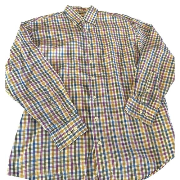 Peter Millar Shirt Mens Large Plaid Button Up Multi color casual spring - Picture 1 of 6